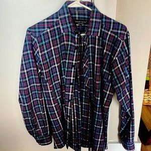 Jared Lang small gingham long sleeve shirt
